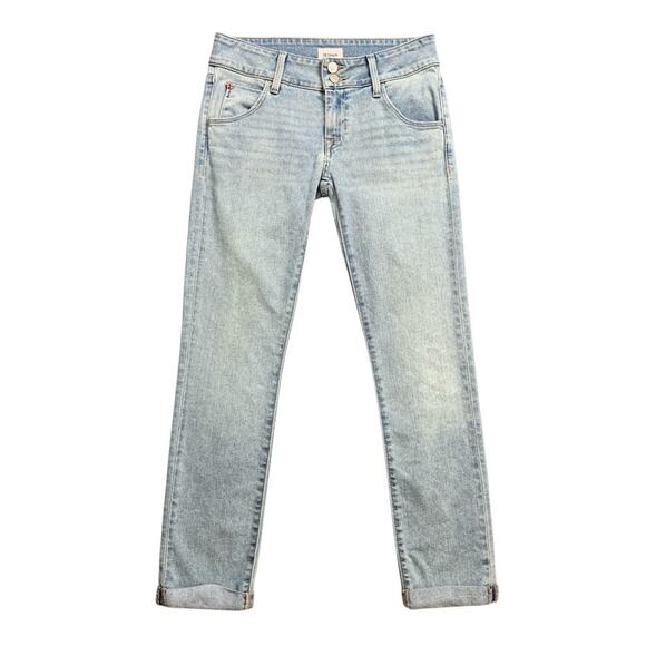 Hudson Jeans Womens 25 Light Denim Collin Crop Straight Cuffed Hem Flap Pocket - Picture 1 of 15